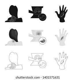 Vector design of hospital and rendering sign. Set of hospital and help vector icon for stock.