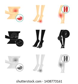 Vector design of hospital and rendering sign. Set of hospital and help stock vector illustration.