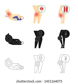 Vector design of hospital and rendering sign. Set of hospital and help stock vector illustration.