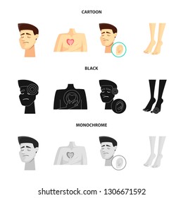 Vector design of hospital and rendering symbol. Collection of hospital and help stock vector illustration.