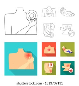 Vector design of hospital and rendering symbol. Collection of hospital and help vector icon for stock.