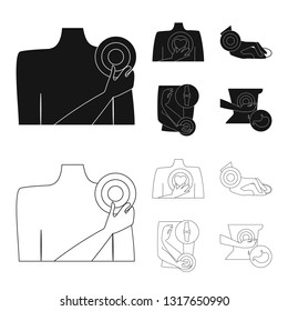 Vector design of hospital and rendering symbol. Set of hospital and help stock symbol for web.