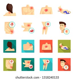 Vector design of hospital and rendering symbol. Collection of hospital and help vector icon for stock.