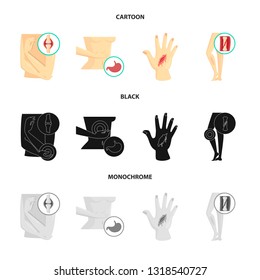 Vector design of hospital and rendering symbol. Set of hospital and help stock vector illustration.