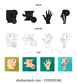 Vector design of hospital and rendering symbol. Collection of hospital and help vector icon for stock.
