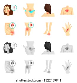 Vector design of hospital and rendering symbol. Collection of hospital and help vector icon for stock.