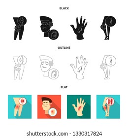 Vector design of hospital and rendering symbol. Set of hospital and help stock vector illustration.