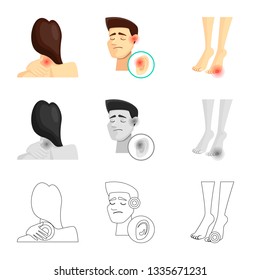 Vector design of hospital and rendering symbol. Set of hospital and help vector icon for stock.