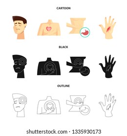 Vector design of hospital and rendering symbol. Set of hospital and help stock vector illustration.