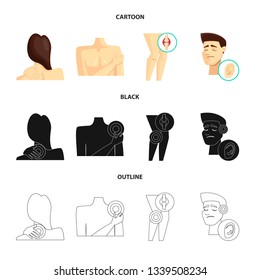 Vector design of hospital and rendering symbol. Collection of hospital and help stock symbol for web.