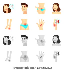 Vector design of hospital and rendering symbol. Set of hospital and help vector icon for stock.