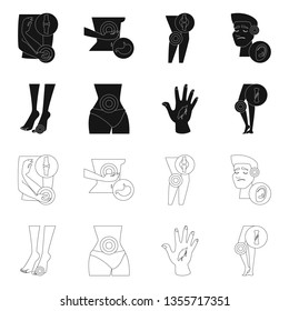 Vector design of hospital and rendering symbol. Collection of hospital and help vector icon for stock.