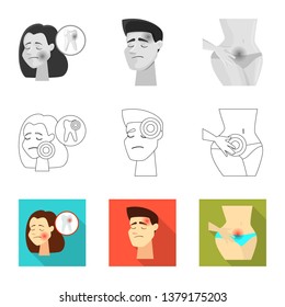 Vector design of hospital and rendering symbol. Collection of hospital and help vector icon for stock.