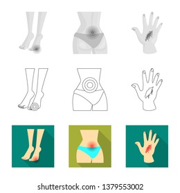 Vector design of hospital and rendering symbol. Collection of hospital and help vector icon for stock.