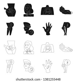 Vector design of hospital and rendering symbol. Set of hospital and help vector icon for stock.