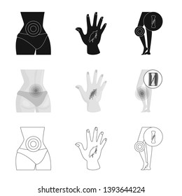 Vector design of hospital and rendering symbol. Set of hospital and help vector icon for stock.