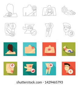 Vector design of hospital and rendering symbol. Set of hospital and help stock vector illustration.