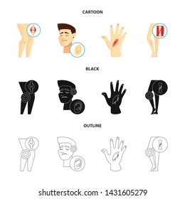 Vector design of hospital and rendering symbol. Set of hospital and help stock vector illustration.
