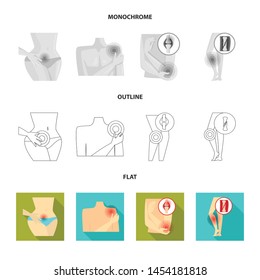 Vector design of hospital and rendering symbol. Collection of hospital and help stock vector illustration.