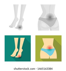 Vector design of hospital and rendering symbol. Set of hospital and help stock vector illustration.