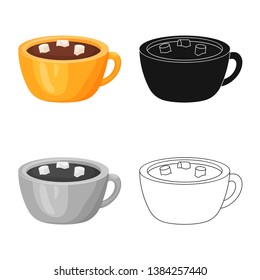 Vector design of hot and chocolate logo. Collection of hot and dark vector icon for stock.