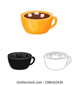 Vector design of hot and chocolate logo. Set of hot and dark stock vector illustration.