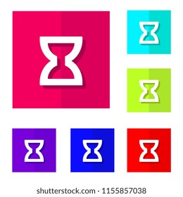vector design of hourglass flat icon button with color choice