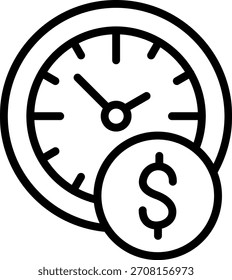 Estilo de ícone de taxa horária de design de vetor