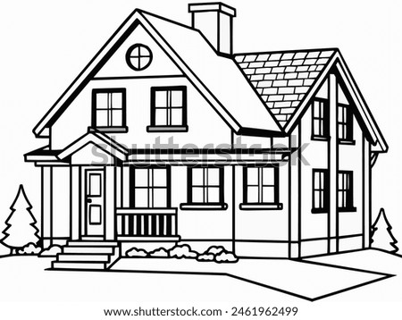 Vector design of house, black and white