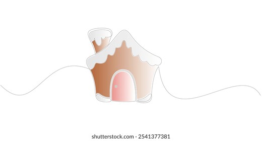 Diseño de Vector de una casa enterrada en la nieve en el día de Navidad