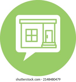 Estilo del icono de conversación de la casa de diseño del vector