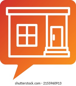 Estilo del icono de conversación de la casa de diseño del vector