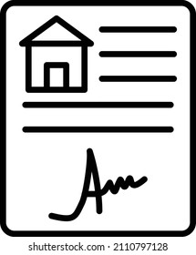 Vector Design House Contract Icon Style