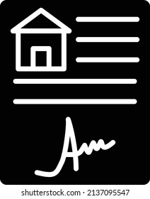 Vector Design House Contract Icon Style