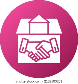 Estilo de icono de contrato de la casa de diseño de vectores