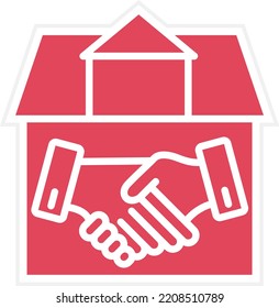 Estilo de icono de contrato de la casa de diseño de vectores