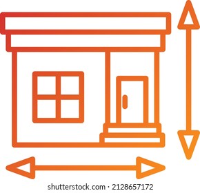 Estilo del icono de medición de la casa de diseño del vector