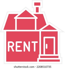 Estilo de icono de alquiler de la casa de diseño del vector