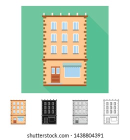 Vector design of house and residence logo. Collection of house and pane stock vector illustration.