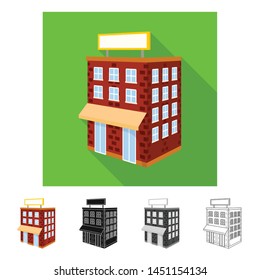 Vector design of house and residential icon. Collection of house and town vector icon for stock.