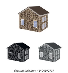 Vector design of house and residential symbol. Set of house and realty stock symbol for web.