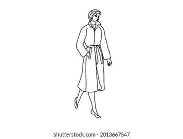 Vector design of a housewife sketch