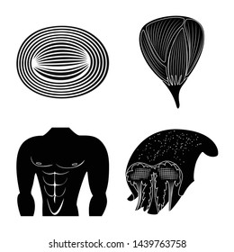 Vector design of human and body sign. Set of human and cells stock vector illustration.