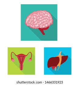 Vector design of human and health logo. Collection of human and scientific stock symbol for web.