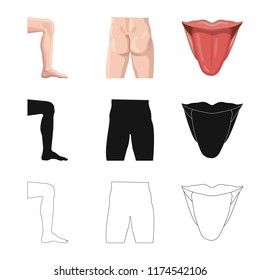Vector design of human and part icon. Collection of human and woman stock symbol for web.
