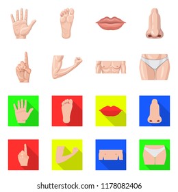 Vector design of human and part icon. Collection of human and woman stock vector illustration.