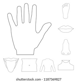 Vector design of human and part icon. Collection of human and woman stock symbol for web.