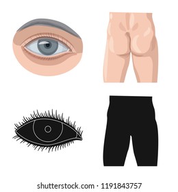 Vector design of human and part icon. Set of human and woman stock symbol for web.