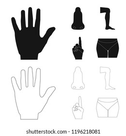 Vector design of human and part icon. Set of human and woman vector icon for stock.