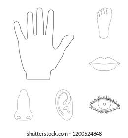 Vector design of human and part icon. Set of human and woman stock symbol for web.